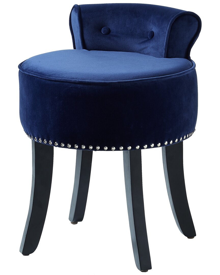 Inspired Home Dnu  Taylor Vanity Stool In Blue
