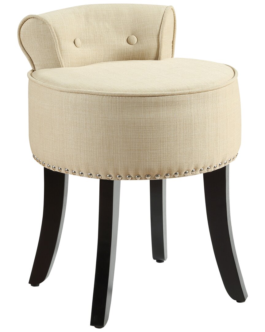 Inspired Home Dnu  Taylor Vanity Stool In Beige