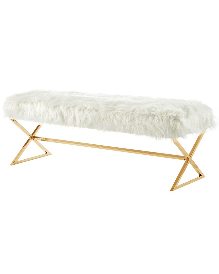 Inspired Home Aurora Bench In White