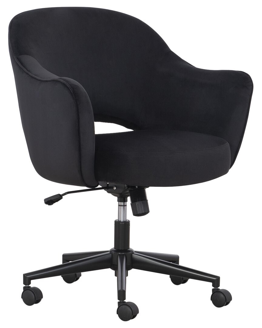 Hfo Black Faux Velvet Task Chair