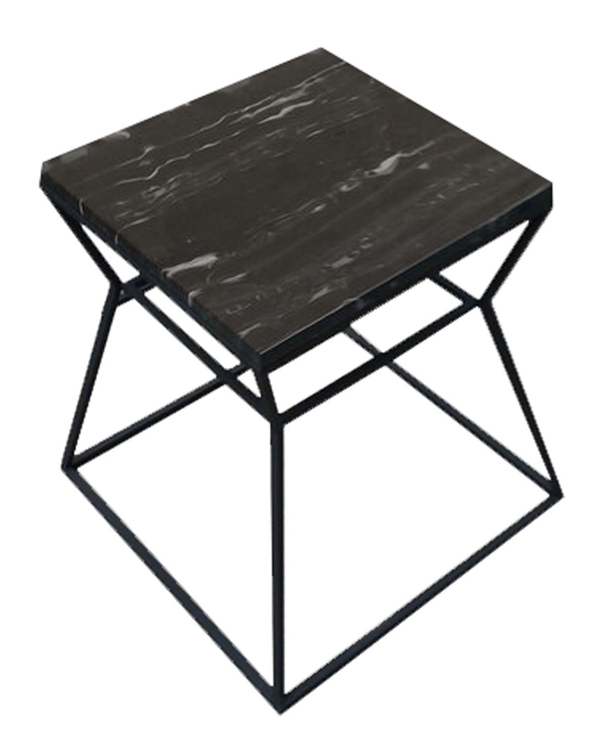 Pangea Home Geo Side Table Frame With Marbel Top