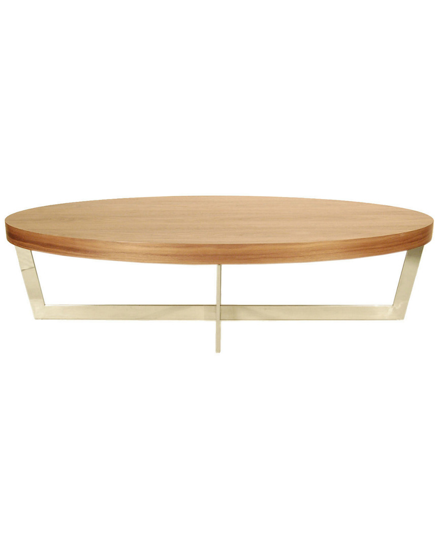 Pangea Home Oyster Coffee Table Walnut In Brown