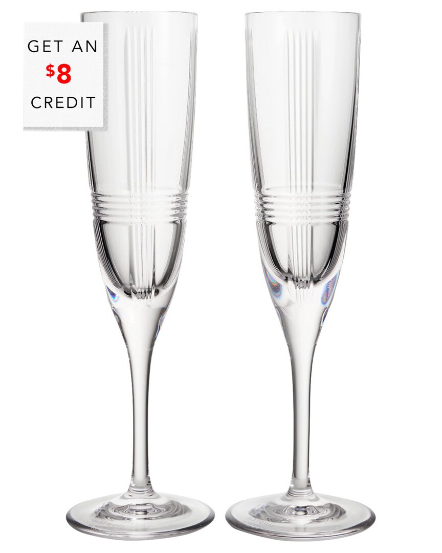 Marquis By Waterford Vector Flutes, Set Of 2 In Transparent