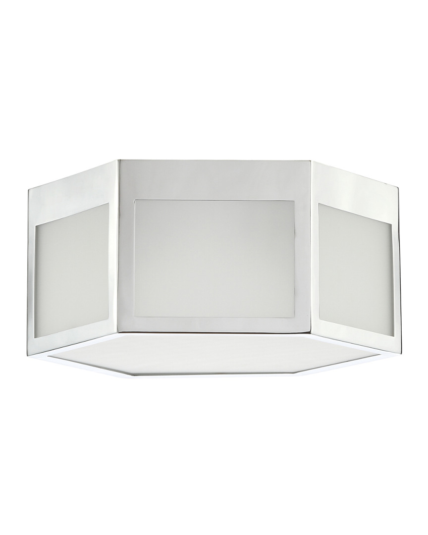 Jonathan Y Minimo 13in Hexagon Metal/frosted Glass Led Flush Mount