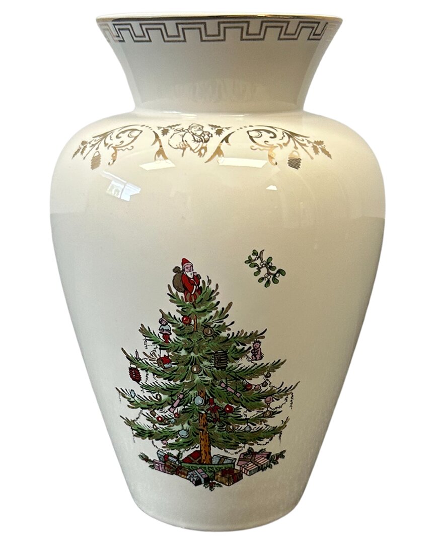 Spode Christmas Tree 8in Vase In Multi