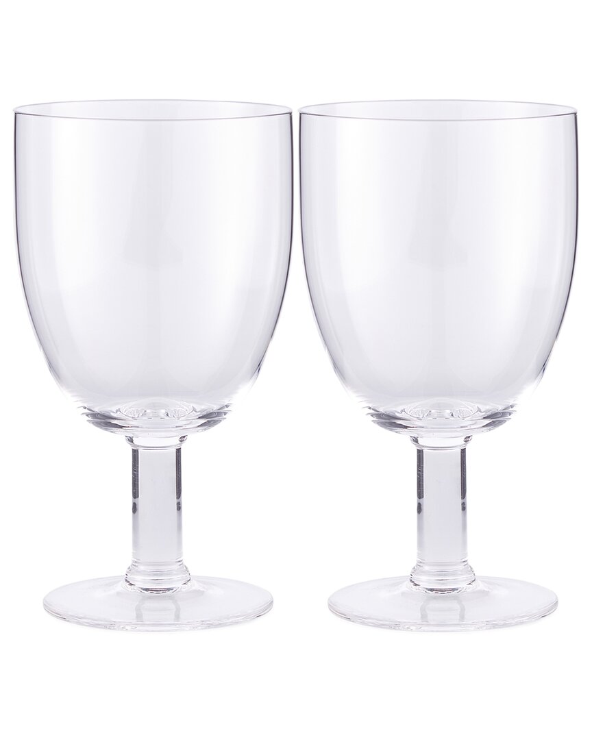 Spode Set Of 2 Kit Kemp Glassware Flow Goblets In Transparent
