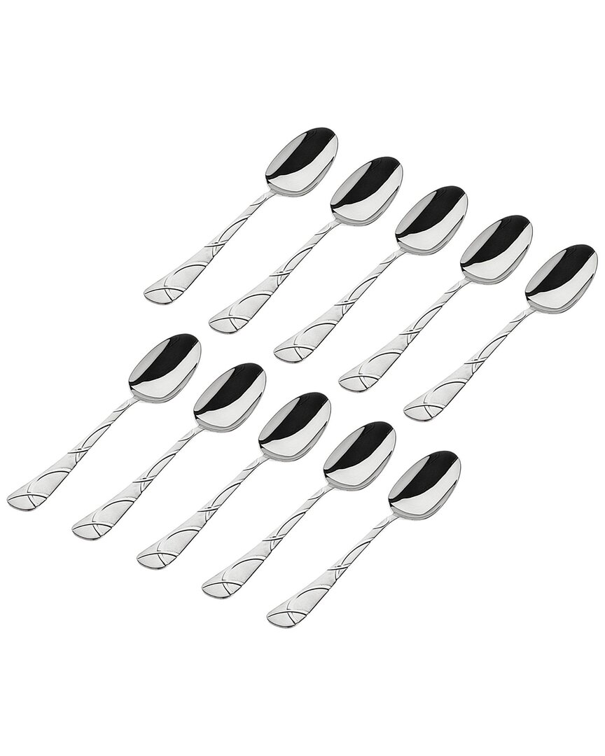 Godinger Set Of 10 Olympia Sandblasted 18/0 Stainless Steel Tablespoon