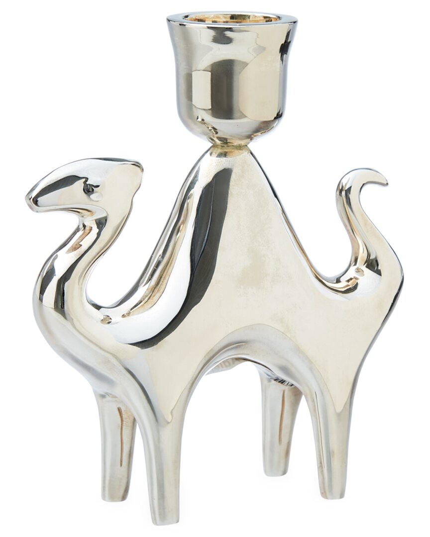 Jonathan Adler Silver Plated Candle Holder In Silver
