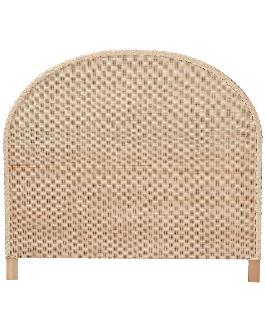 Baxton Studio Lanica Japandi Sun Bleached Rattan King Size Standalone Headboard In Brown