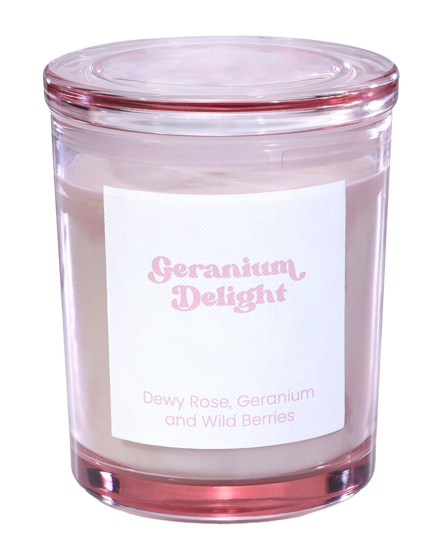 Levitate Candles Geranium Delight 10oz Single-wick Candle In Pink