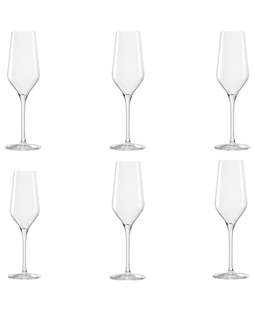 10 Strawberry Street Set Of 6 Breckenridge Glassware: Flute