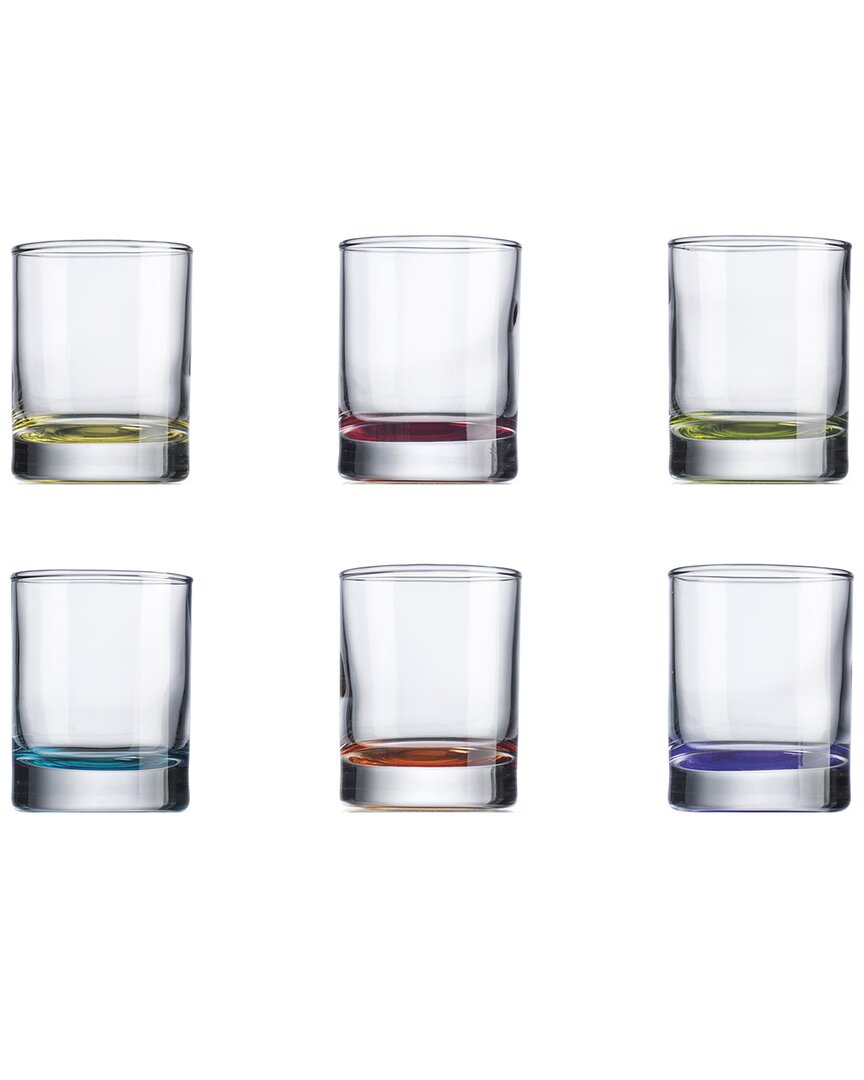 Home Essentials Tri Color Set Of 6 2.7oz Shot Glass In Clear