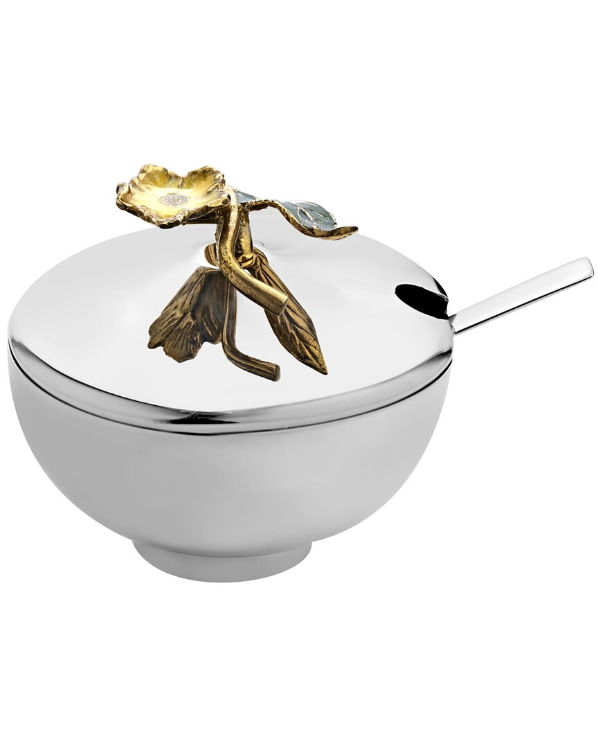 Godinger Hellobore Covered Dish With Spoon In Gold