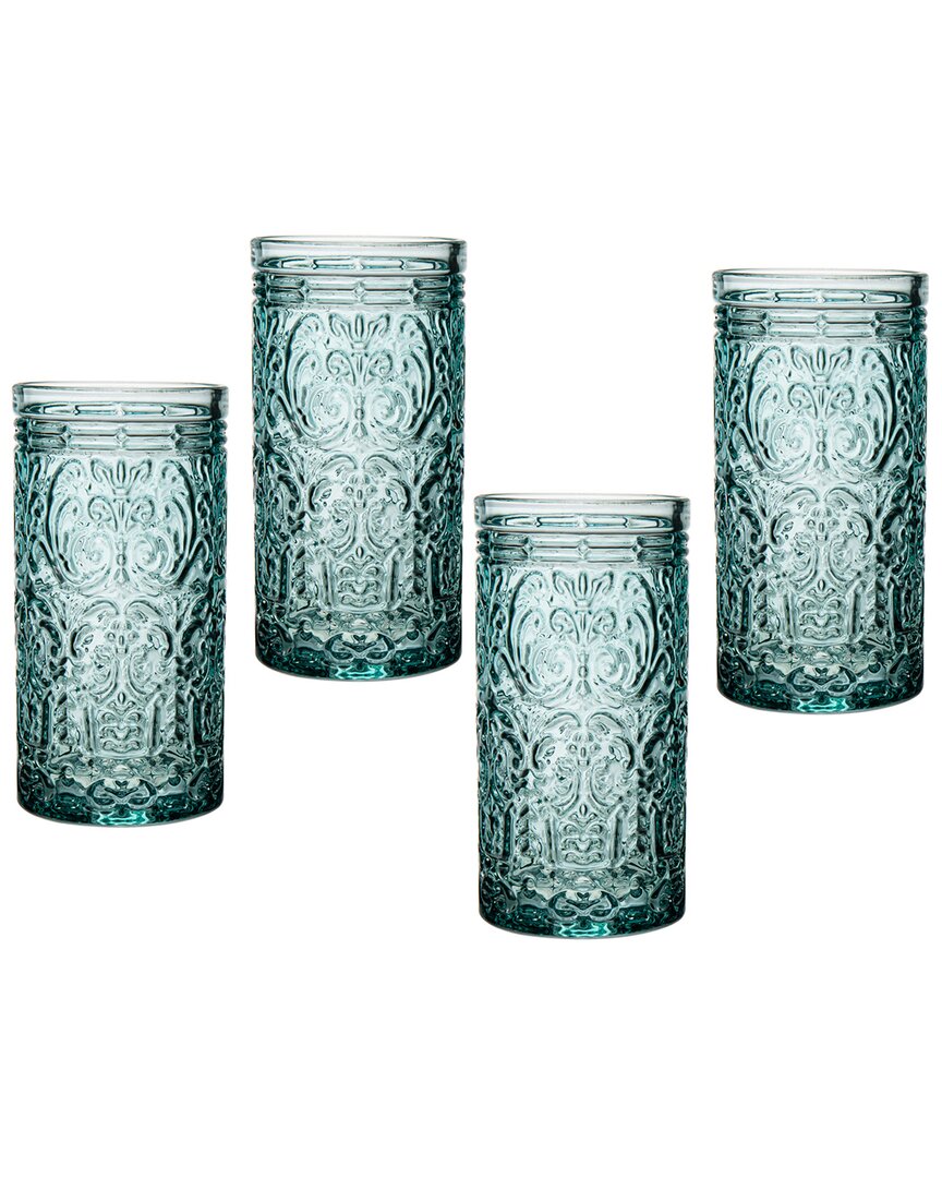 Godinger Jax Highball Glasses, Set Of 4 In Seafoam