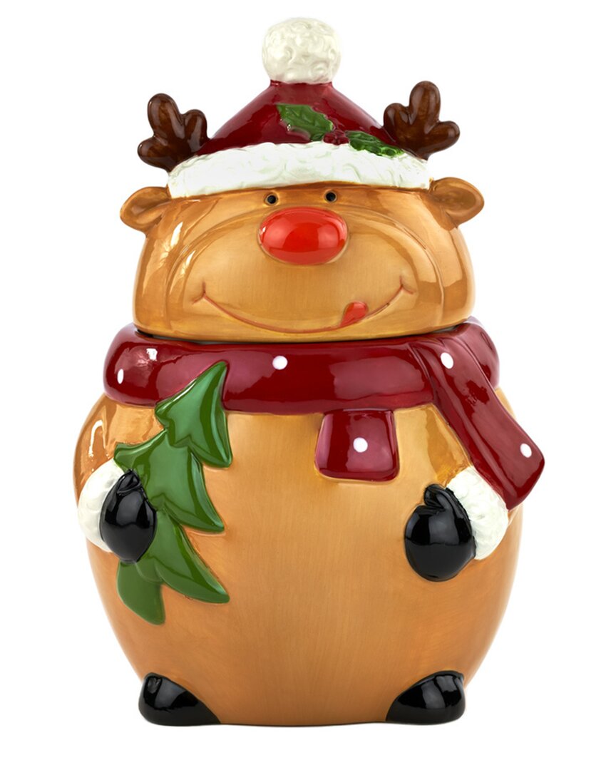 Godinger Reindeer Cookie Jar In Brown