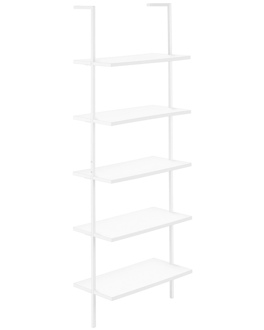 Monarch Specialties 5 Tier Etagere Ladder Bookshelf In White