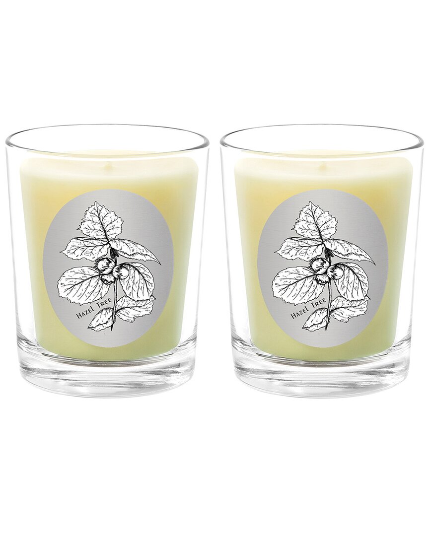 Qualitas Hazel Tree Two Scented Beeswax Candle Set In White