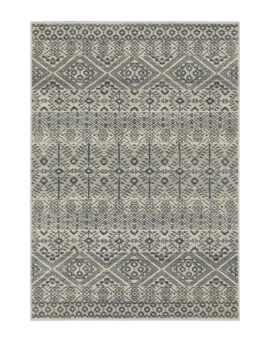 Stylehaven Barrett Casual Geometric Cut Pile Rug In Blue