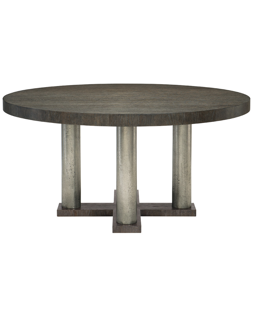 Bernhardt Linea Round Dining Table In Cerused Charcoal Finish
