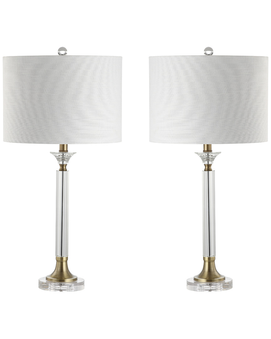 Jonathan Y Designs 28in Set Of 2 Mark Crystal & Metal Led Table Lamps