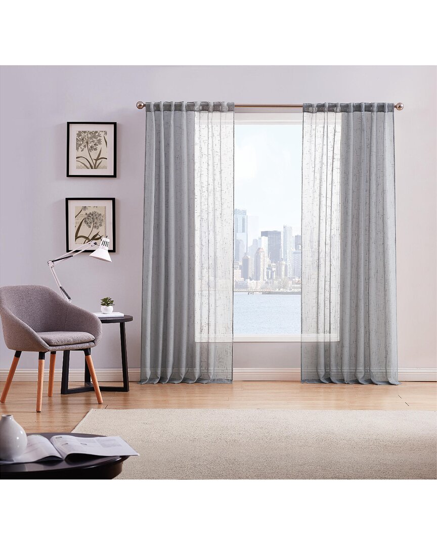 Style 212 Sheer Window Panel Pair In Grey