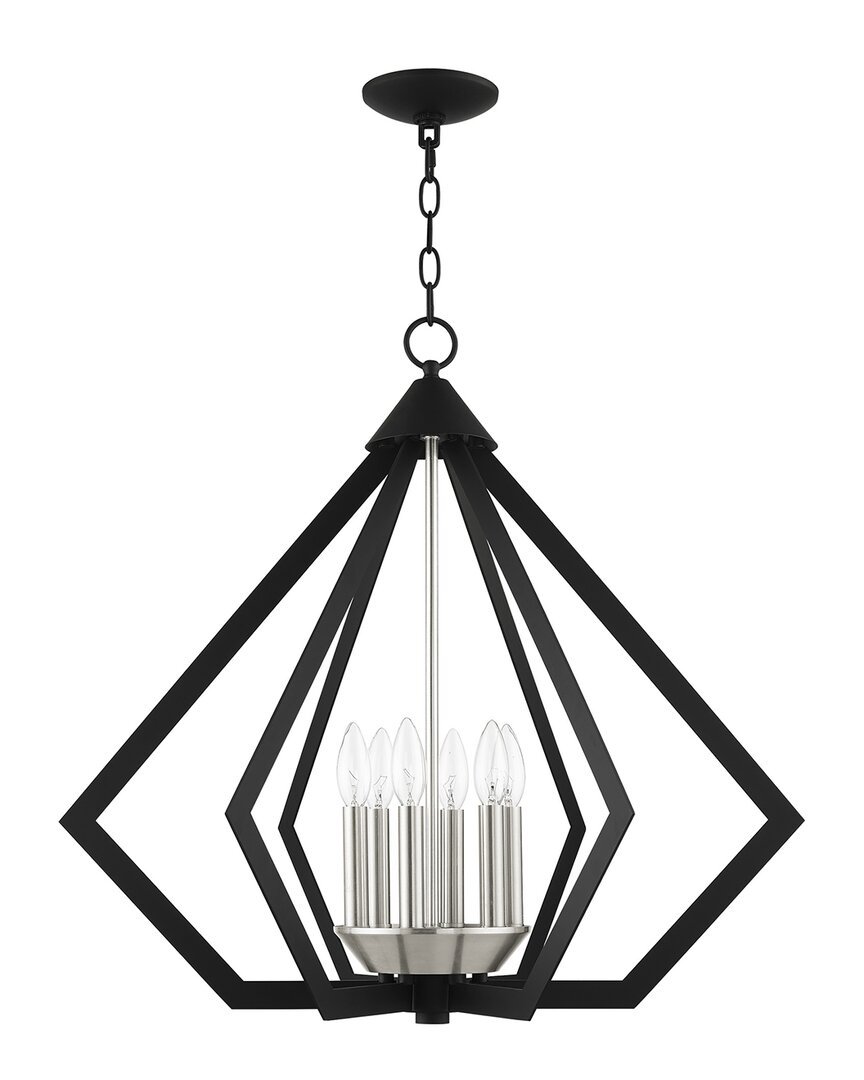 Livex Lighting 6-light Black With Brushed Nickel Cluster Chandelier