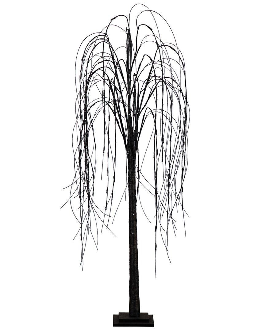 Nearly Natural 6ft. Pre-lit Halloween Black Willow Artificial Fal