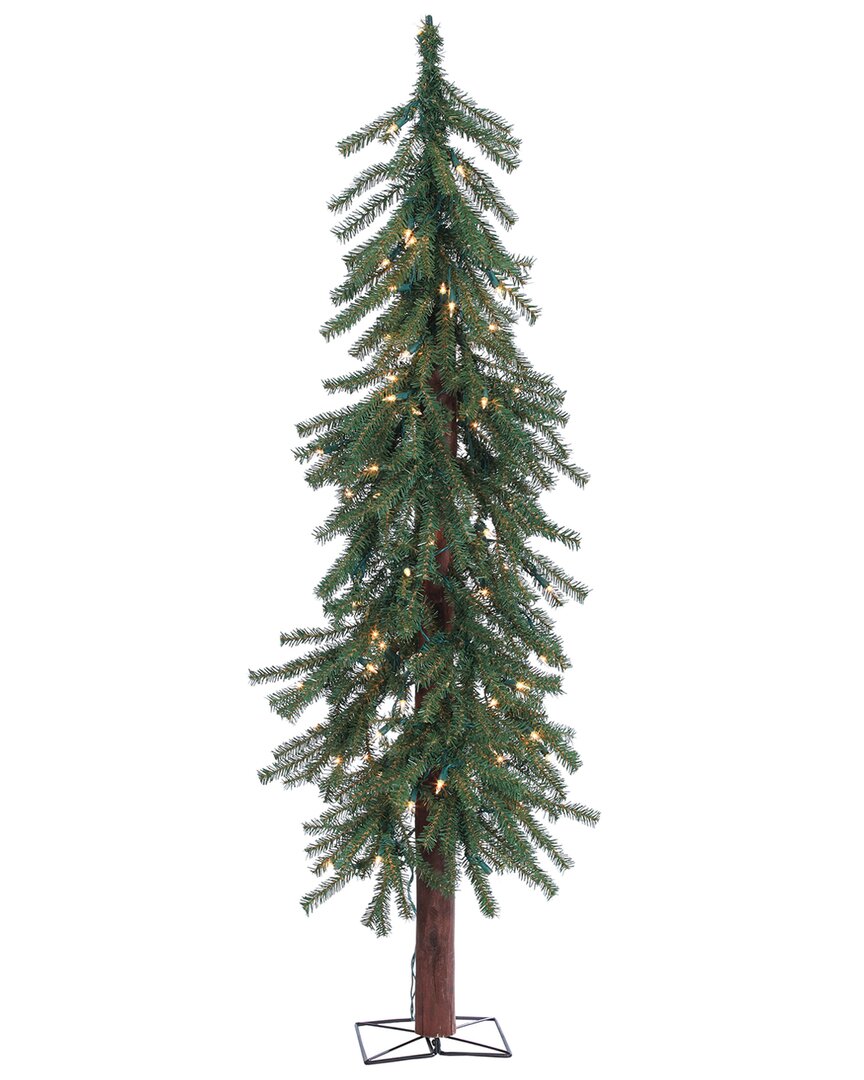 Sterling Tree Company 4ft Pre-lit Alpine Tree With 100 Clear Lights In Green