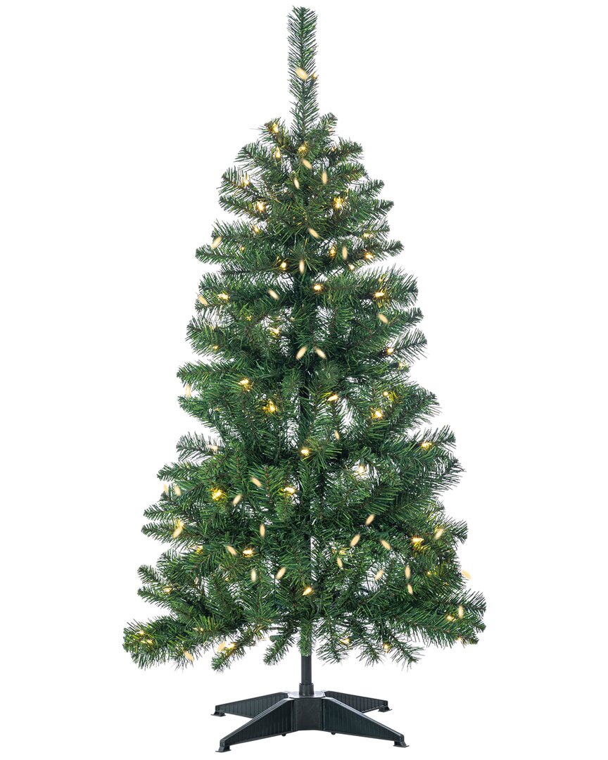 Sterling Tree Company 4ft High Pop Up Pre-lit Green Pvc Fir Tree With Warm White Lights