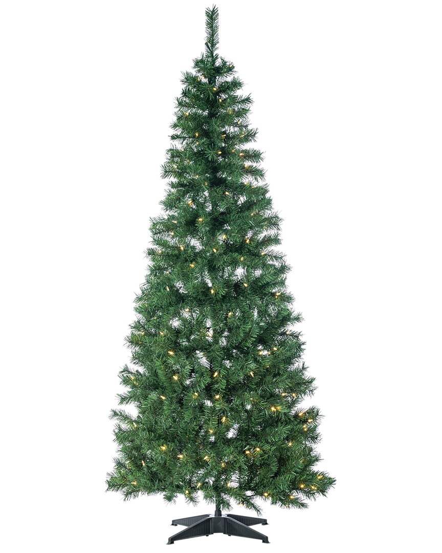 Sterling Tree Company 6ft High Pop Up Pre-lit Green Pvc Fir Tree With Warm White Lights