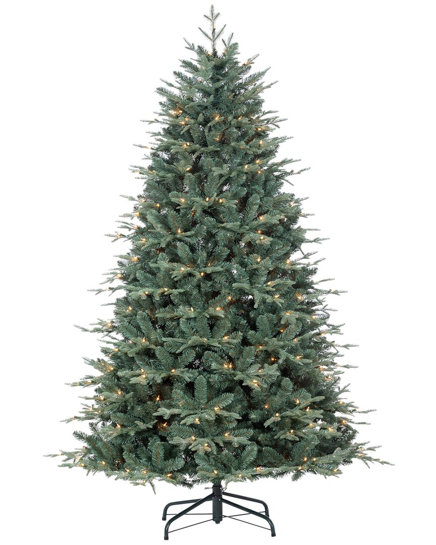 Sterling Tree Company 5 Foot Natural Cut Blue Spruce With 1239 Tips And 200 Warm White Led Lights In Green