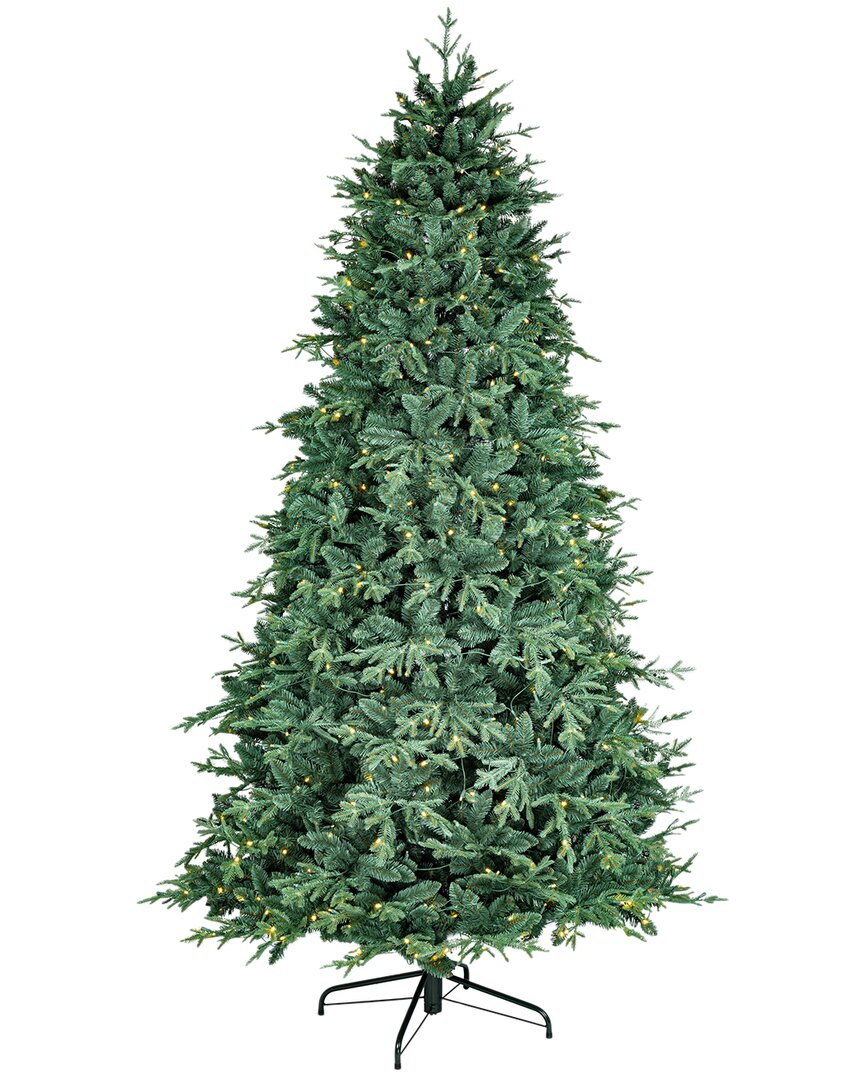 Sterling Tree Company 9 Foot Natural Cut Blue Spruce With 4183 Tips And 700 Warm White Led Lights In Green