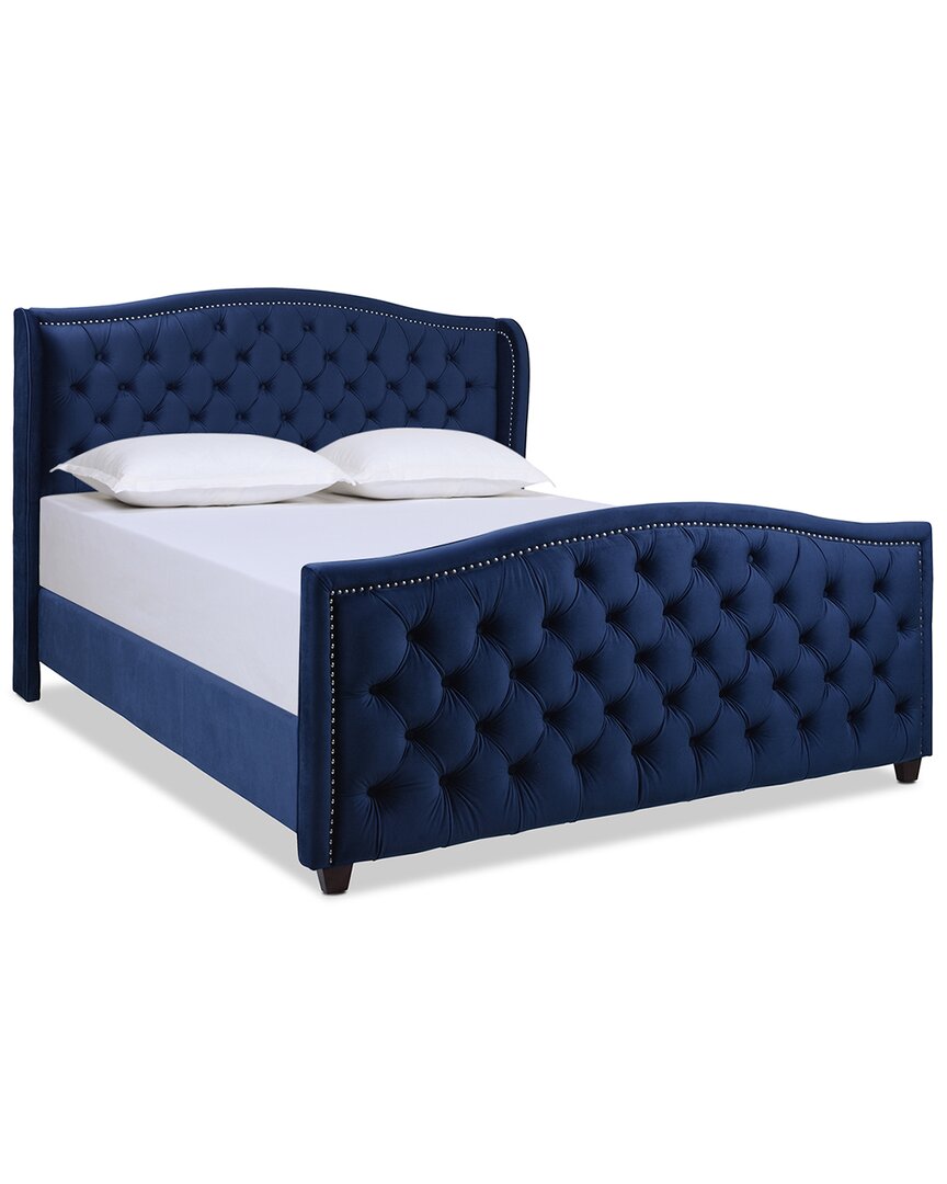 Jennifer Taylor Home Marcella Upholstered Shelter Headboard Bed Set In Blue