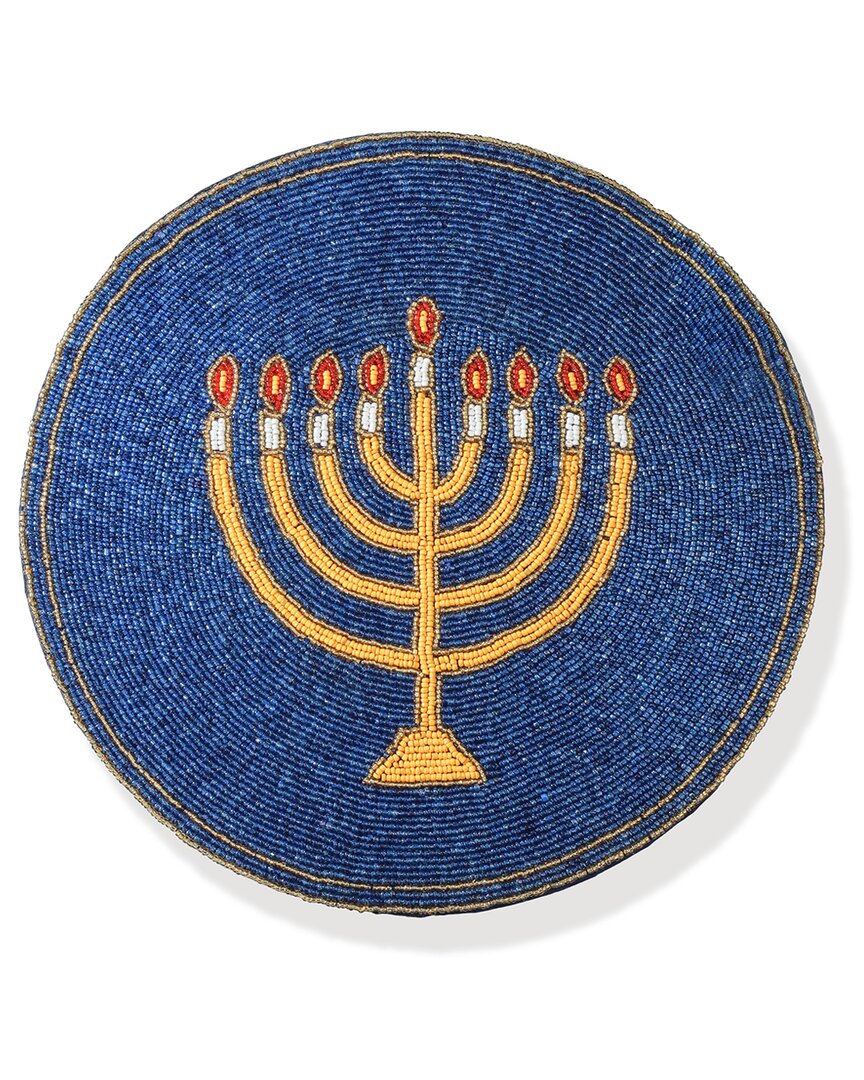 Tiramisu Festival Of Lights Beaded Placemat In Blue