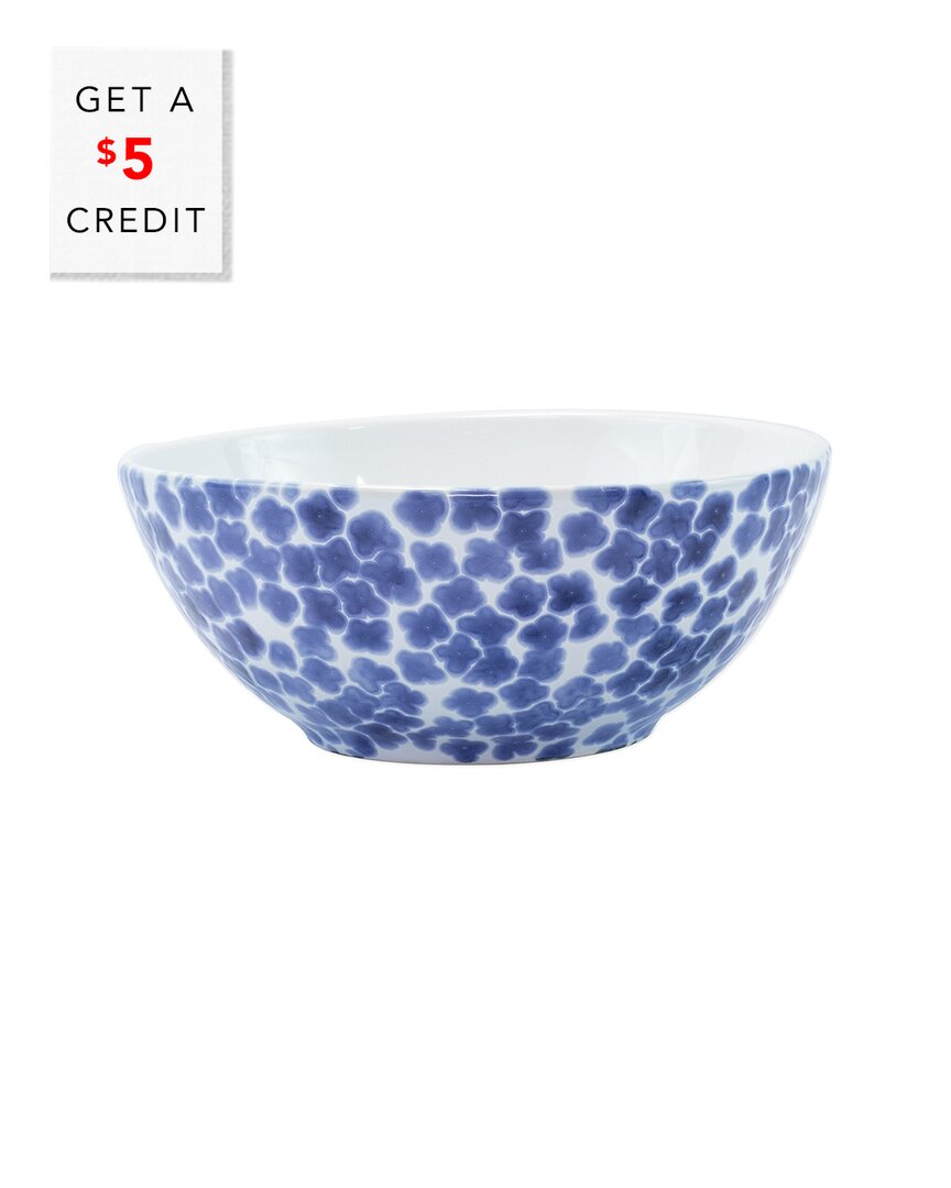 Shop Vietri Viva By  Santorini Flower Small Serving Bowl With $5 Credit In Blue