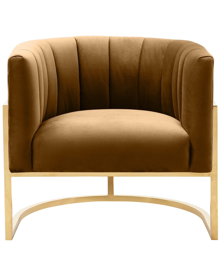Tov Furniture Magnolia Cognac Velvet Chair In Grey