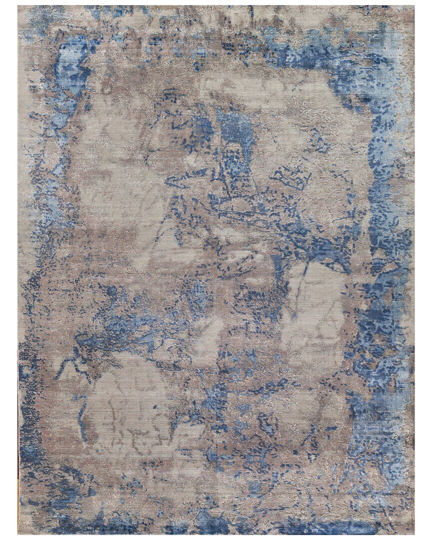 Exquisite Rugs Roset Hand-loomed Bamboo Silk-blend Rug In Silver