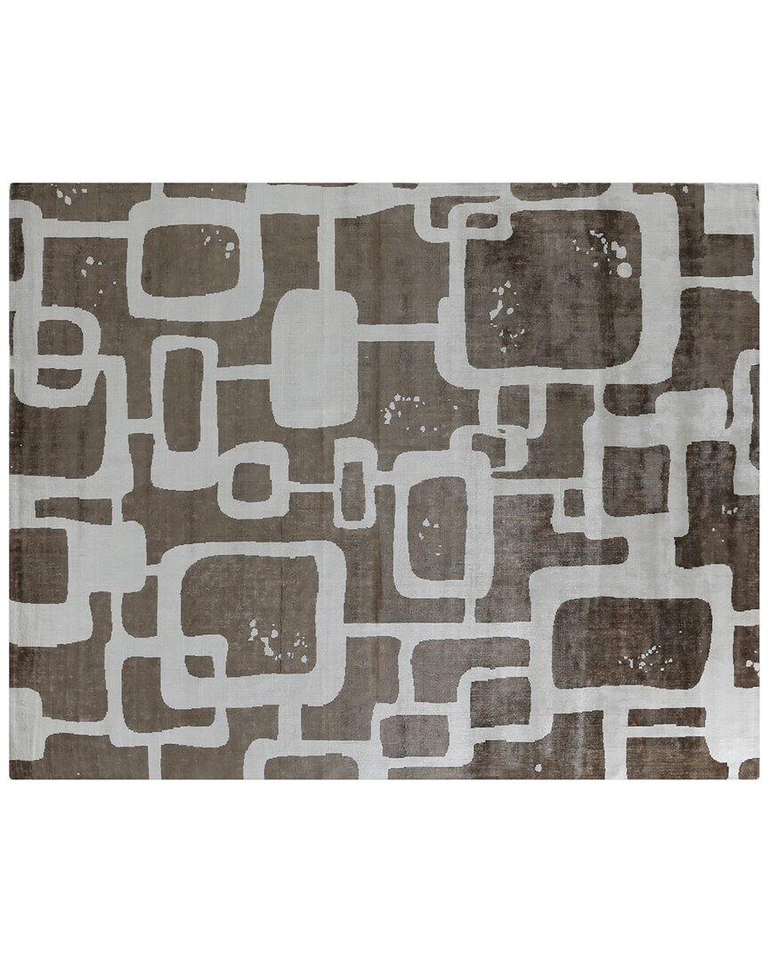 Exquisite Rugs Koda Hand-loomed Bamboo Silk-blend Rug In Brown