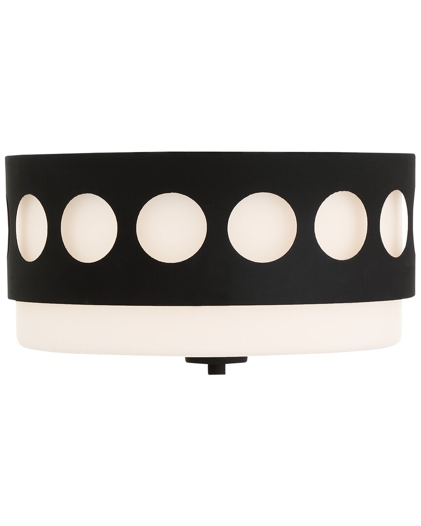Crystorama Kirby 2 Light Black Forged Ceiling Mount