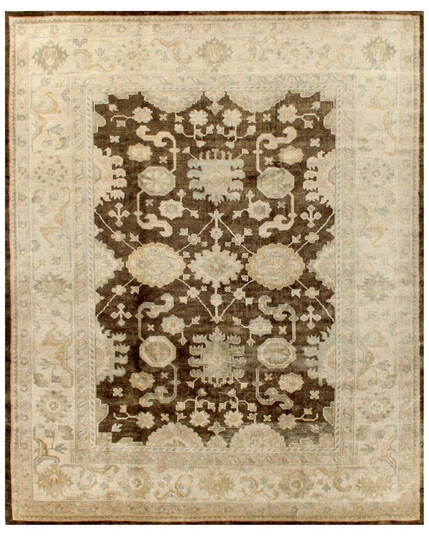 Exquisite Rugs Antique Weave Oushak Hand-knotted New Zealand Wool Rug In Brown
