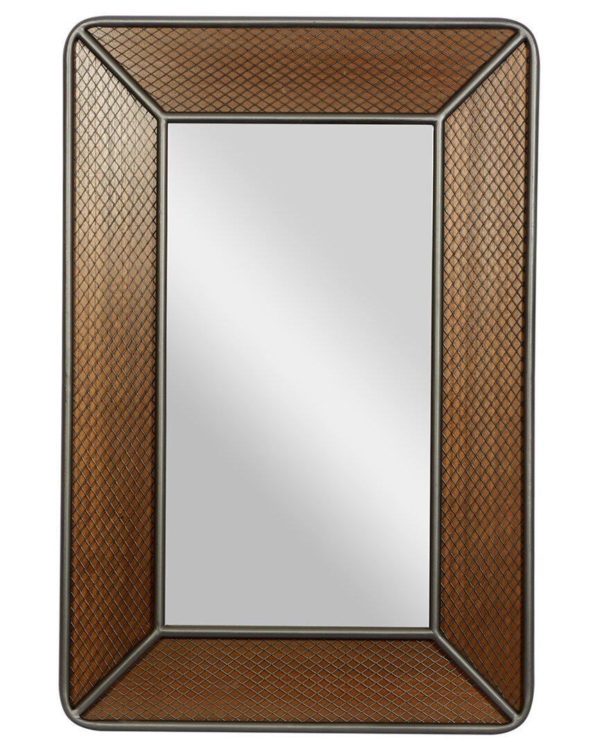 Peyton Lane Wood Industrial Wall Mirror In Brown