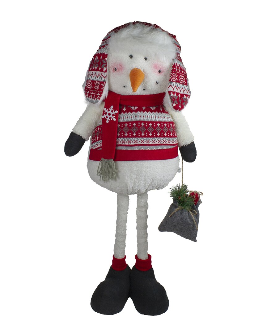 Northlight Plush Snowman With Presents Figurine In White