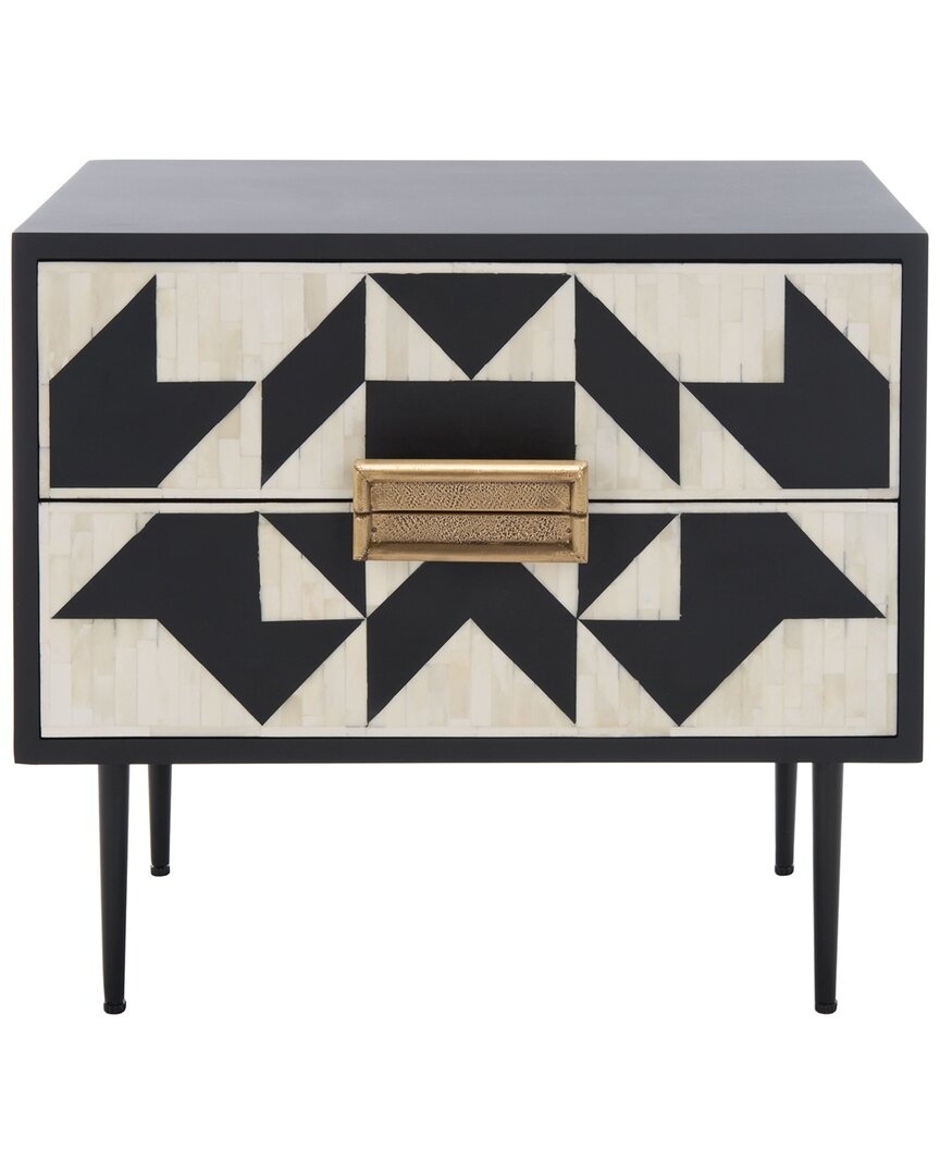 Safavieh Couture Kimori 2 Drawer Nightstand In Black