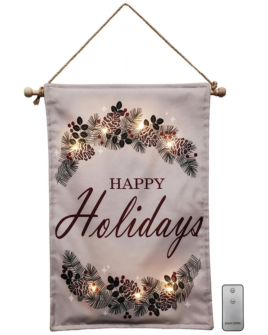 Lumabase Battery-operated Lighted Happy Holidays Wall Banner In Multicolor