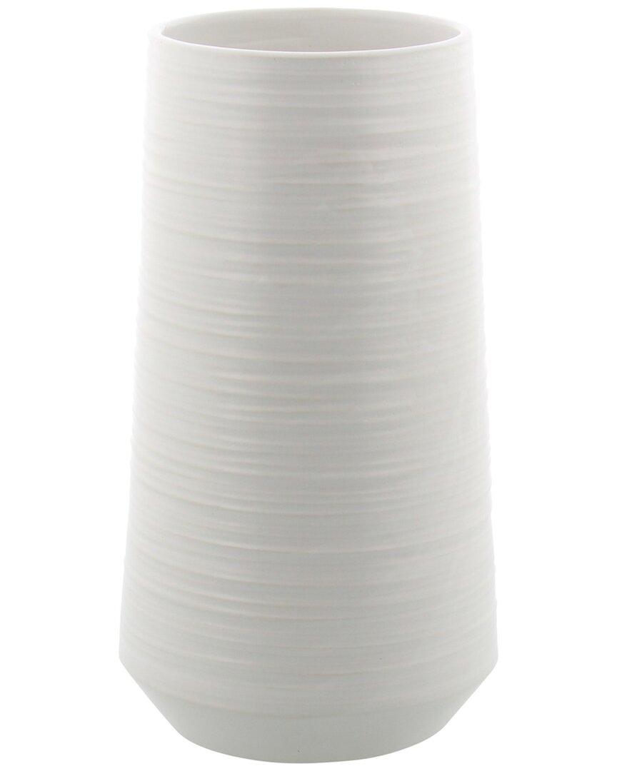 Peyton Lane Contemporary Wedge Silver Porcelain Vase