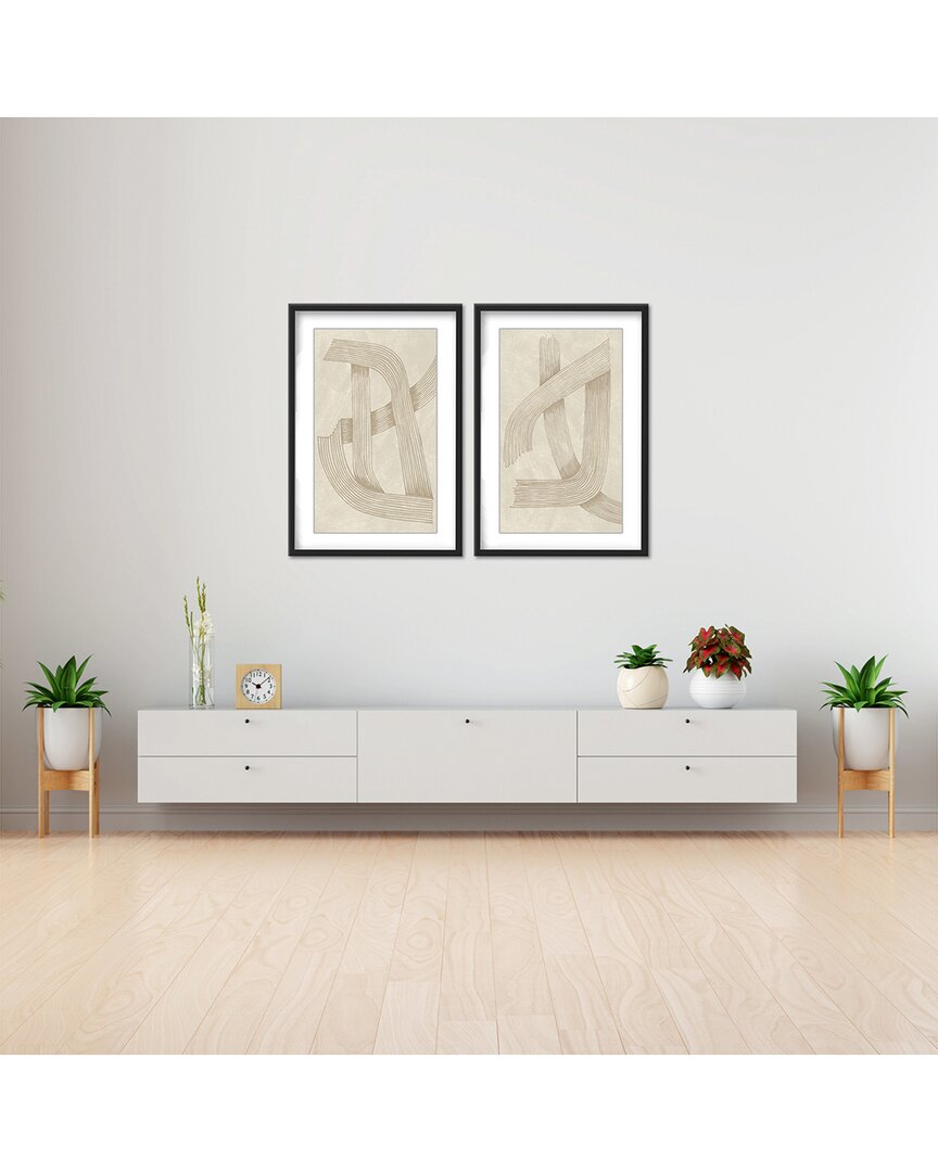 Ready2hangart Abstract Sophisticated Line Diptych By Lucrecia Caporale Wall Art