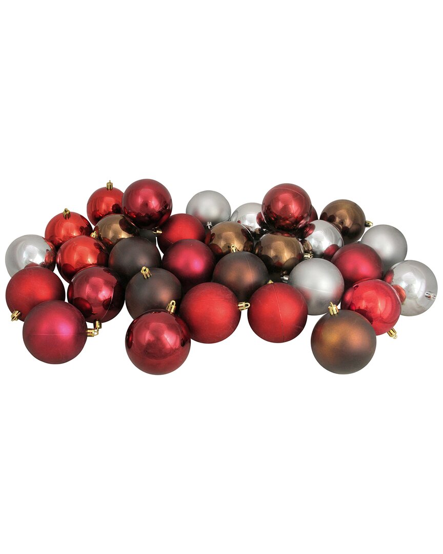 Northern Lights Northlight 32ct Multi-color Shatterproof 2-finish Christmas Ball Ornaments 3.25in (80mm) In Multi