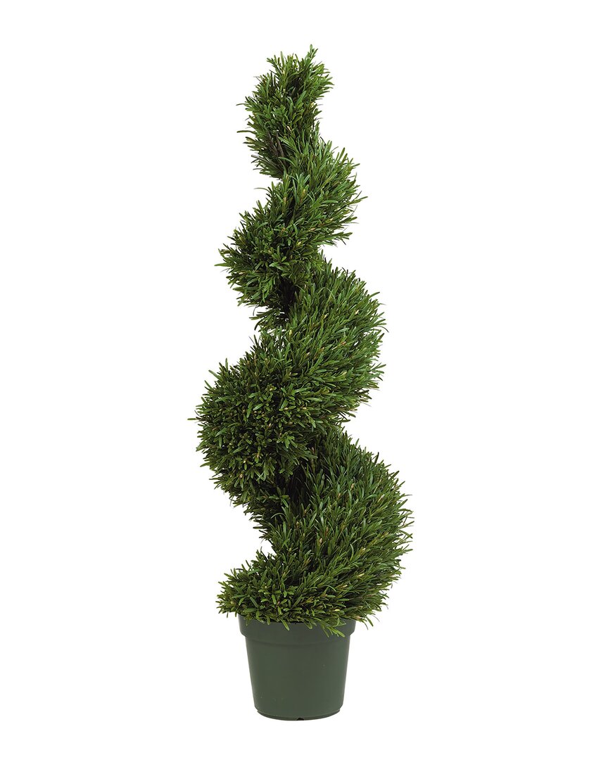 Nearly Natural 4ft Rosemary Spiral Silk Tree In Green
