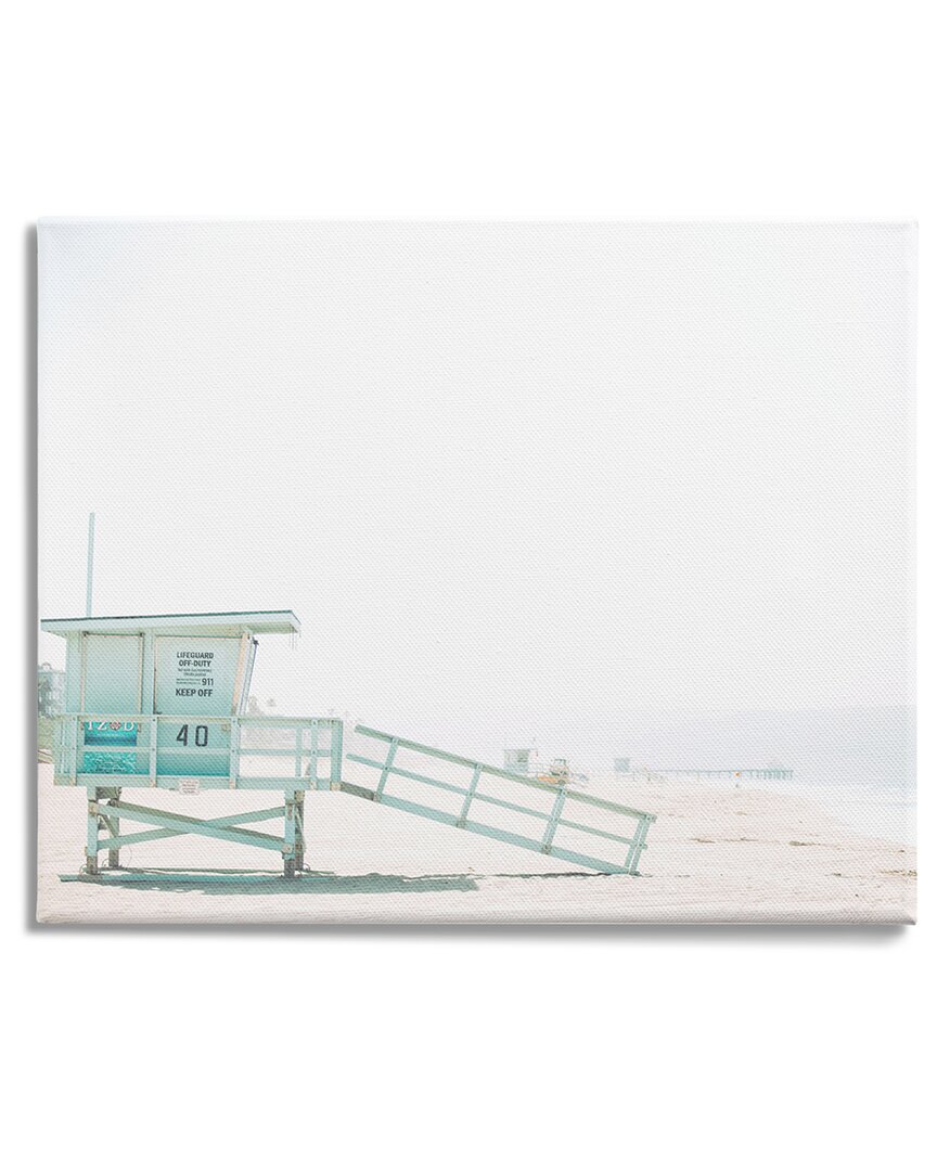 Stupell Industries Summer Sun Beach Coast Blue Lifeguard Shack Photography Stretched Canvas Wall Art By Leah