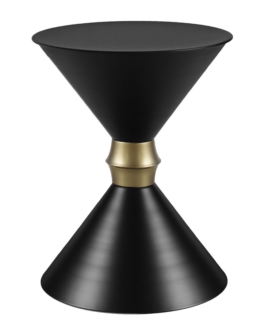 Lr Home Zayna Cone Side Drum Table In Black